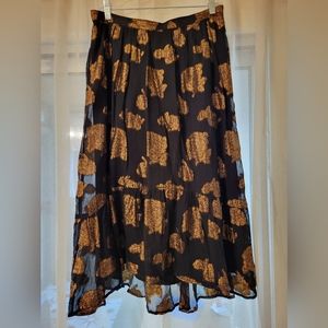 Anthropologie Midi High Low Skirt